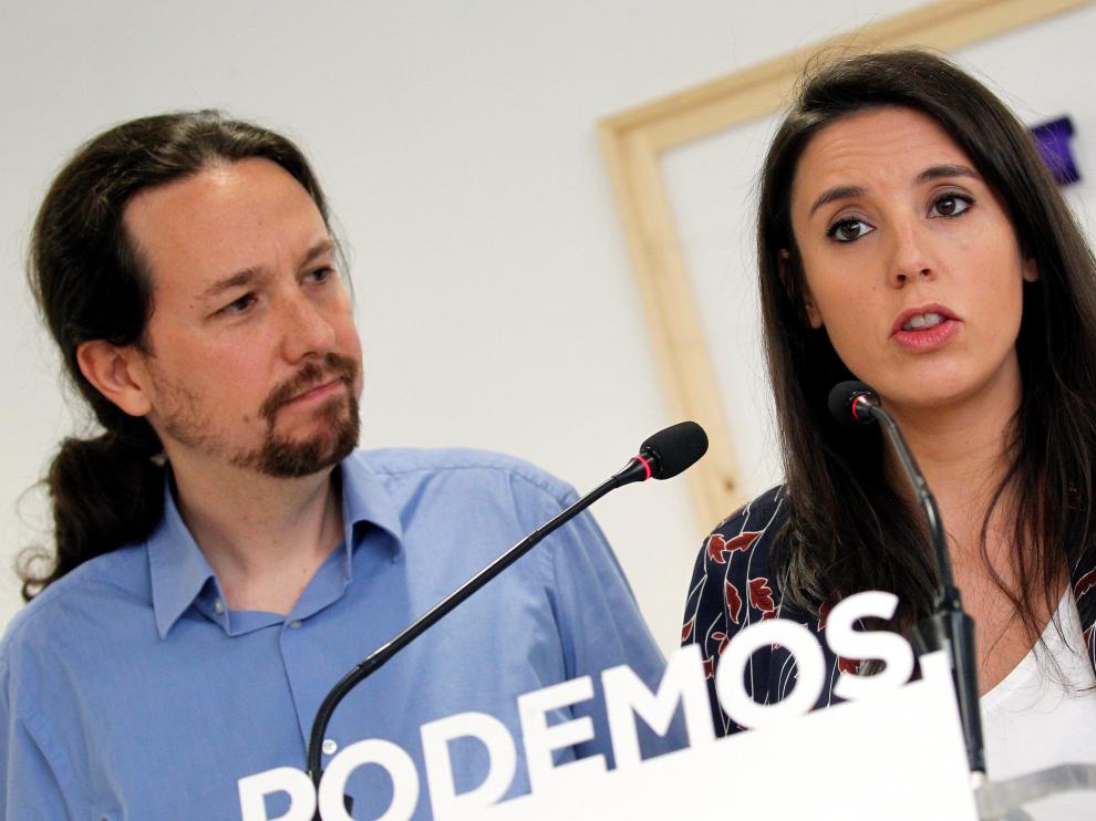 Pablo Iglesias y su pareja, Irene Montero.