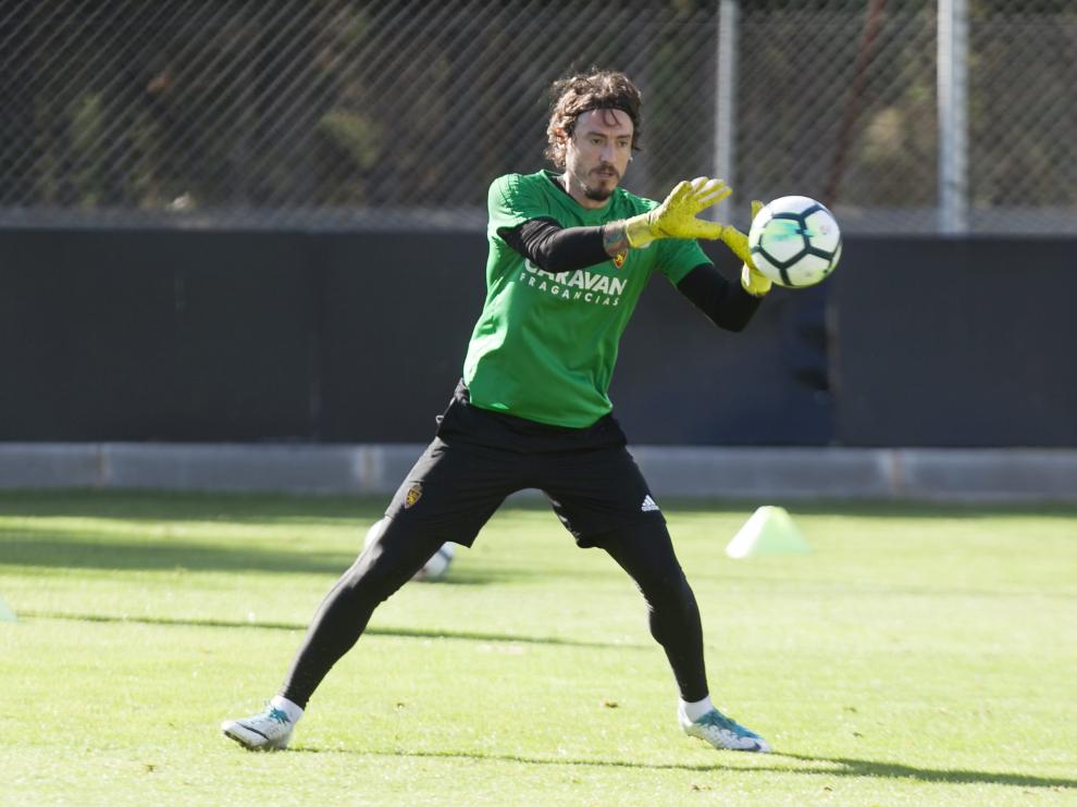 Cristian Álvarez, durante unos ejercicios en la Ciudad Deportiva.