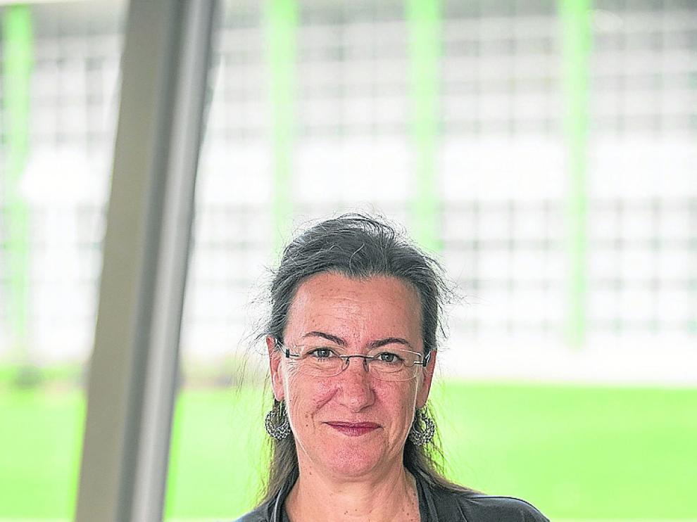 Begoña García, en el campus universitario de Teruel.