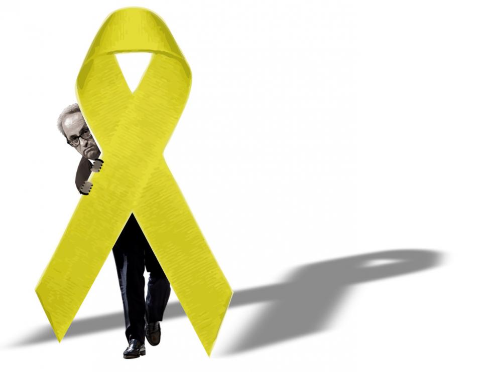 El lazo amarillo sirve de parapeto a las mixtificaciones del independentismo catalán.