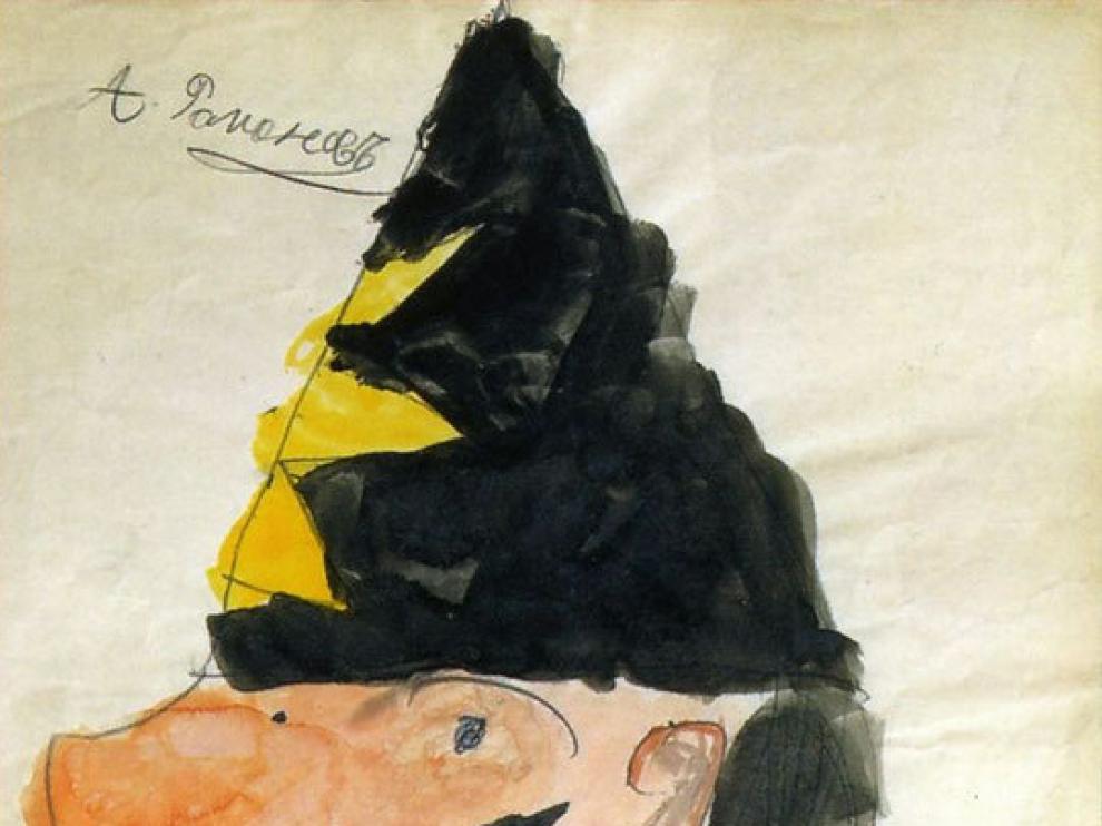 Un dibujo en color del niño Alekséi, que padecía hemofilia.