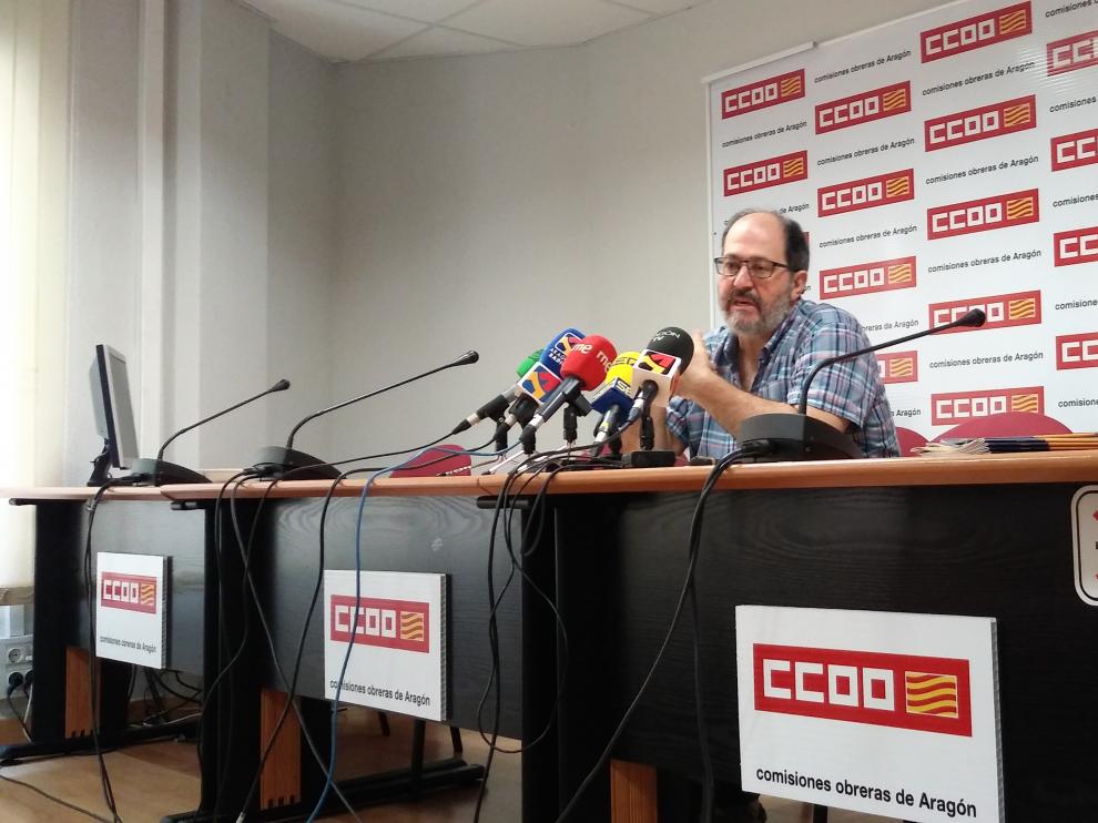 Rueda de prensa de CC. OO. en favor de los trabajadores