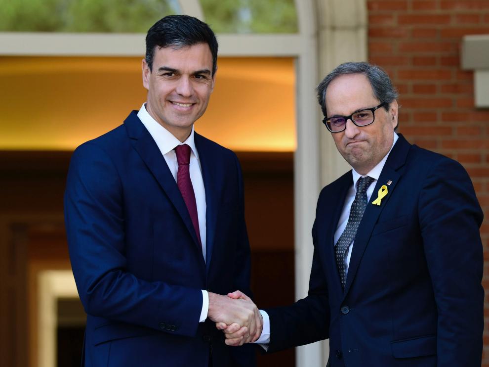 Pedro Sánchez y Quim Torra, en Moncloa.
