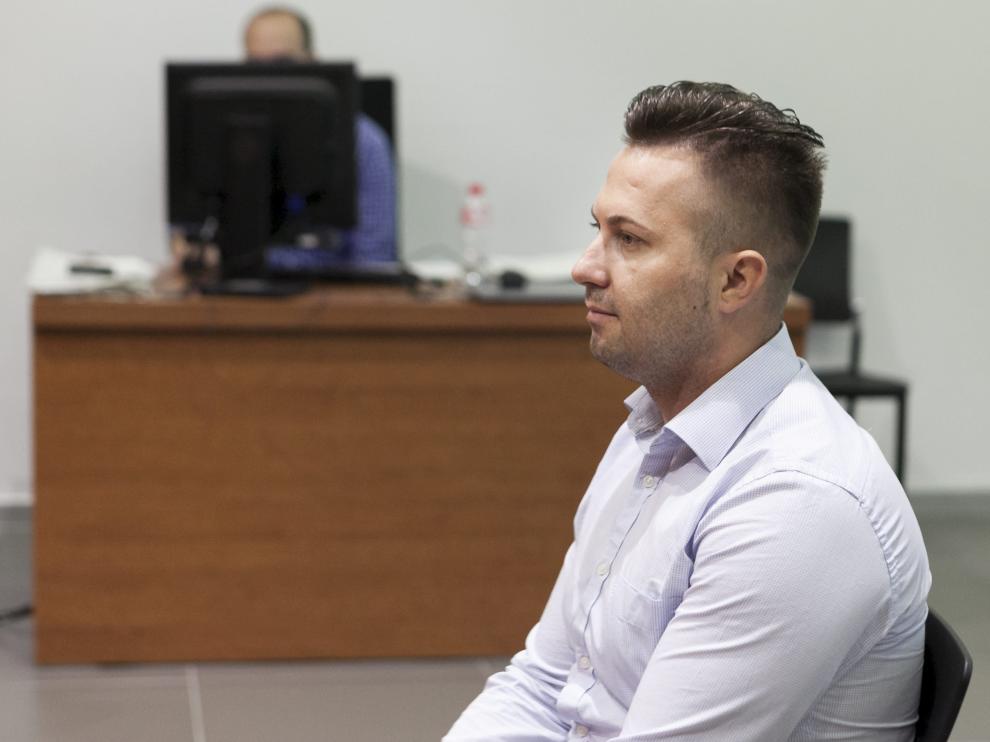 El acusado, Cristian C. P., este martes en la Audiencia de Zaragoza.