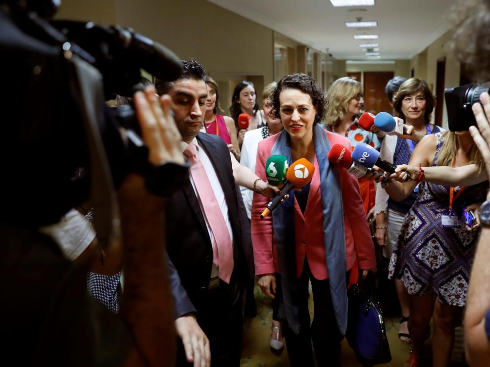 Magdalena Valerio en los pasillos del Congreso.