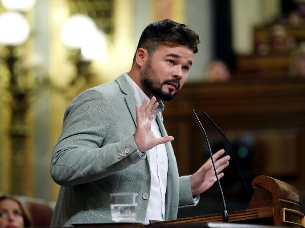 El portavoz adjunto de ERC, Gabriel Rufián, en una imagen de archivo.