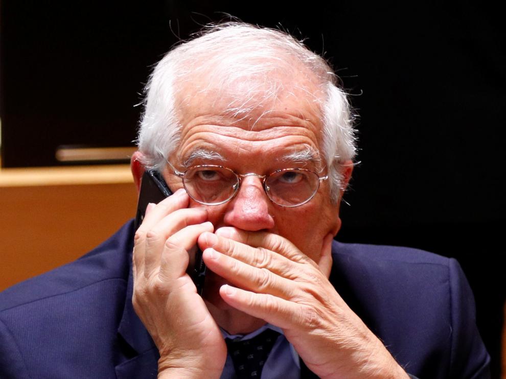 El ministro español de Asuntos Exteriores, Josep Borrell, en Bruselas este lunes