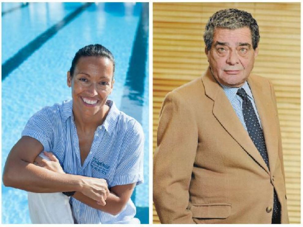 A la izquierda, la nadadora Teresa Perales; en el centro, el periodista Augusto Elkáder, y a la derecha, la eurodiputada Maite Pagazaurtundúa.