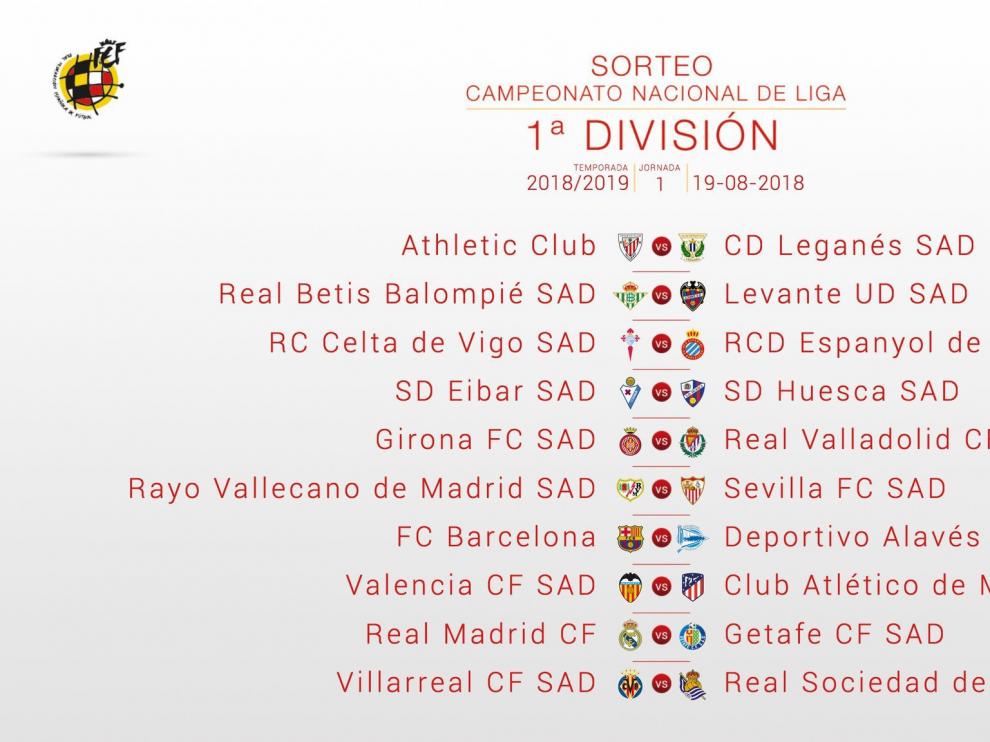 El SD Huesca se estrenará contra el Eibar en Primera División