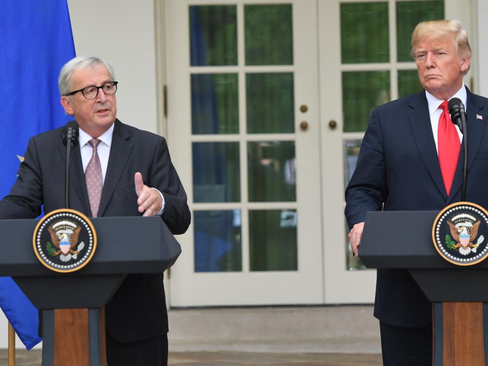 Jean-Claude Juncker, presidente de la Comisión Europea y Donald Trump, presidente de Estados Unidos.