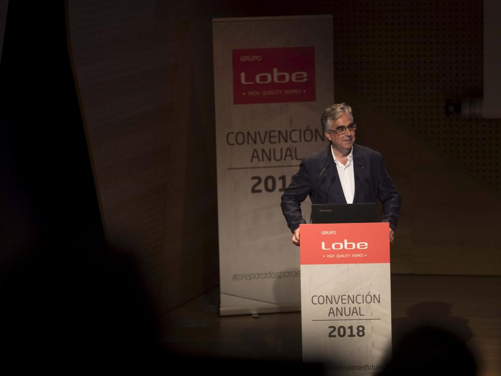 El director general de Grupo Lobe, Juan Carlos Bandrés, este viernes durante la presentación de resultados en Zaragoza.
