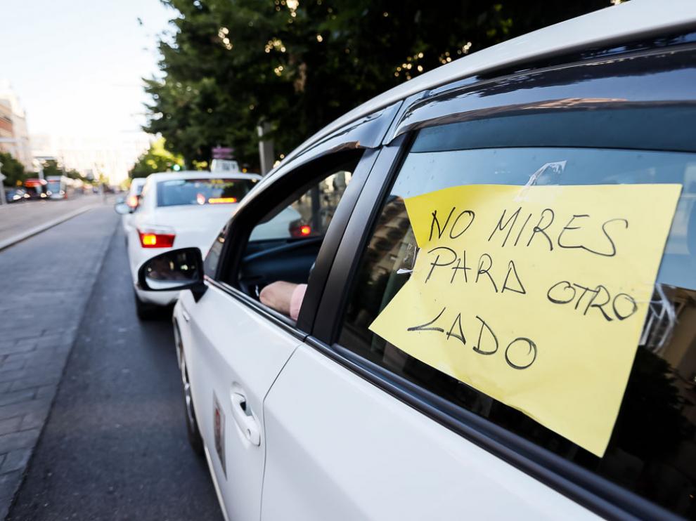 Un taxi en huelga.