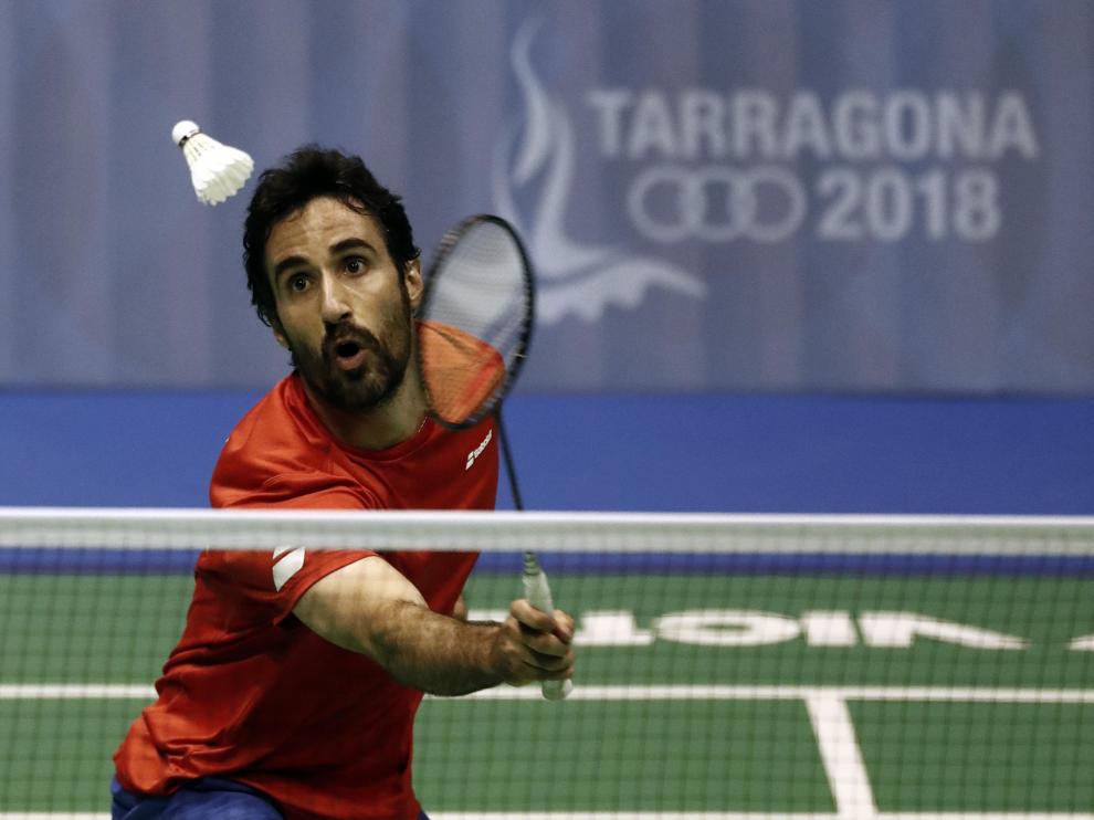 Pablo Abián golpea el volante durante los Juegos Mediterráneos de Tarragona