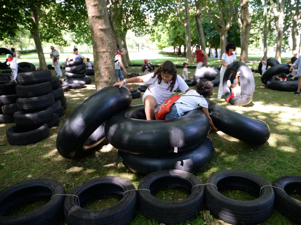 El parque infantil Birjolastu de las fiestas de San Fermín de julio de este año.