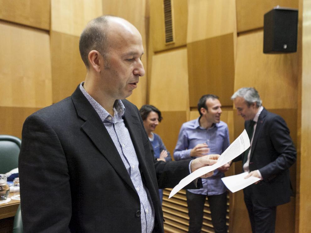 Carmelo Asensio, portavoz de CHA en el Ayuntamiento de Zaragoza, en una imagen de archivo.
