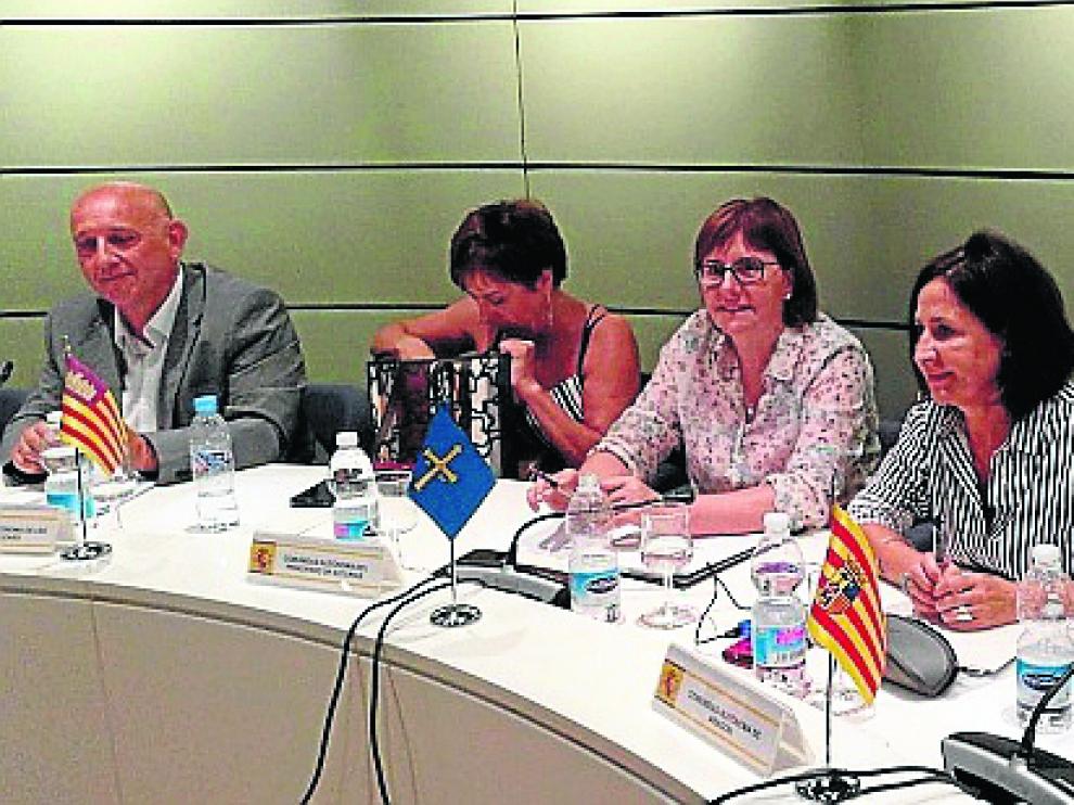 Teresa Sevillano a la derecha, durante el Consejo Sectorial de Inmigración celebrado en Madrid.