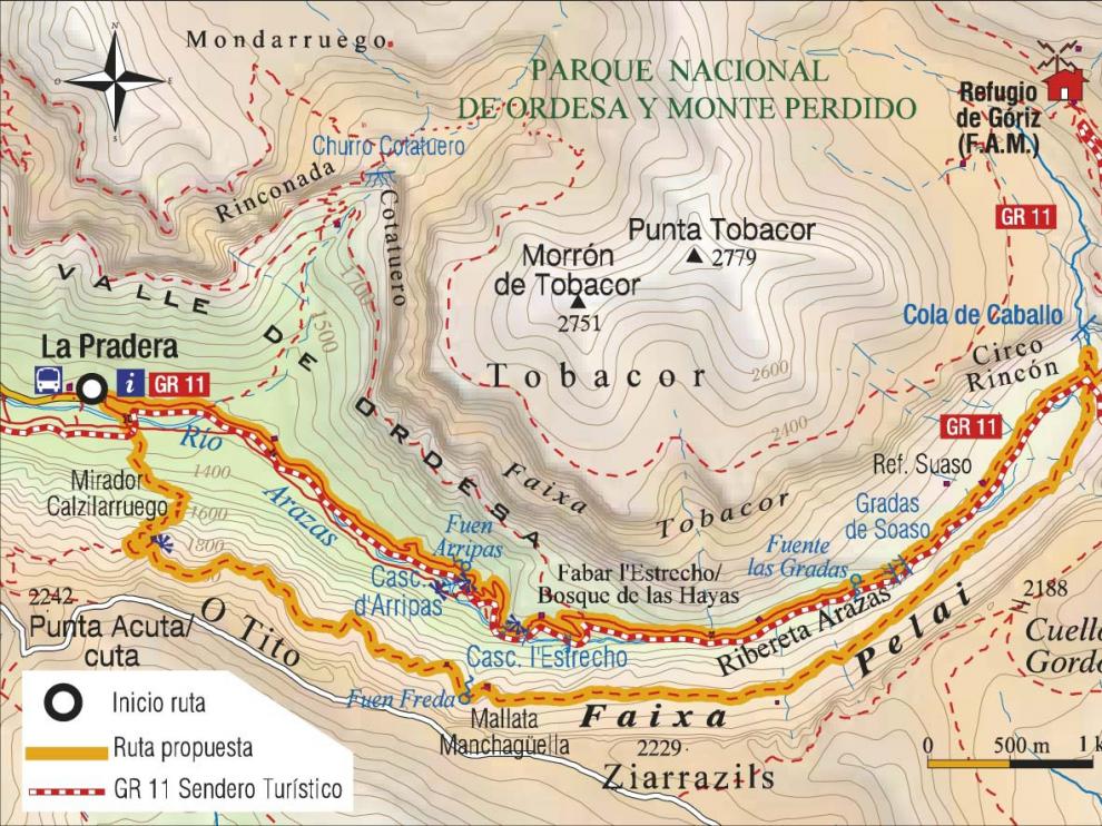 Mapa ruta circular Ordesa.