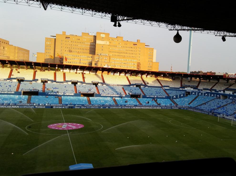 Estadio de La Romareda, donde se enfrenta esta noche el Real Zaragoza al Levante.