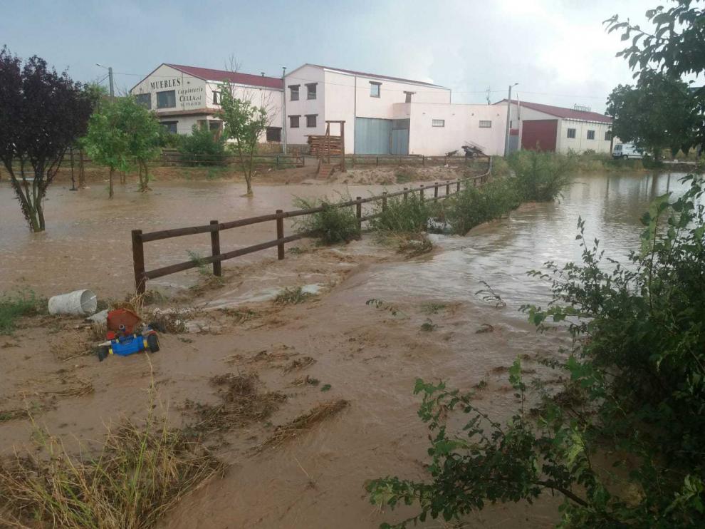 La zona más baja de Cella ha sufrido inundaciones por la tormenta.