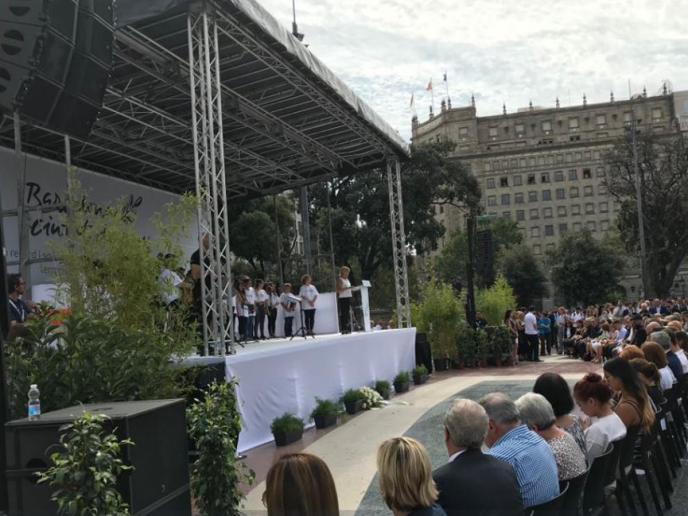 Acto en la plaza Cataluña
