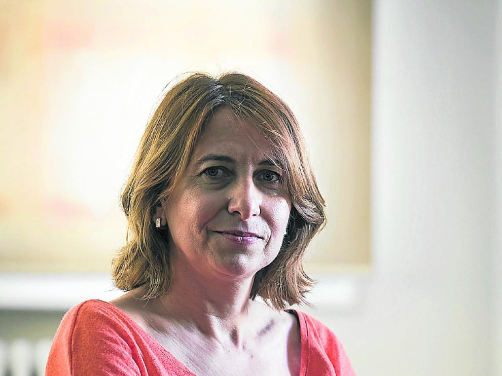 Maite Lanzán, en el Hospital Psiquiátrico de Zaragoza.