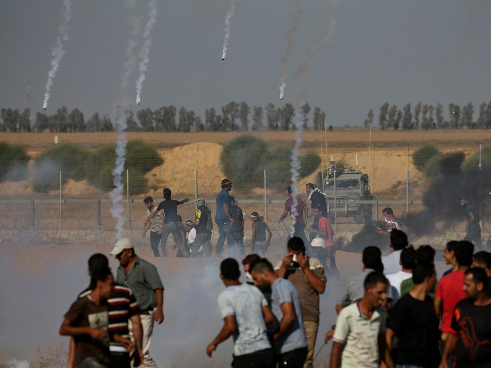 Protestas en la frontera entre Gaza e Israel.