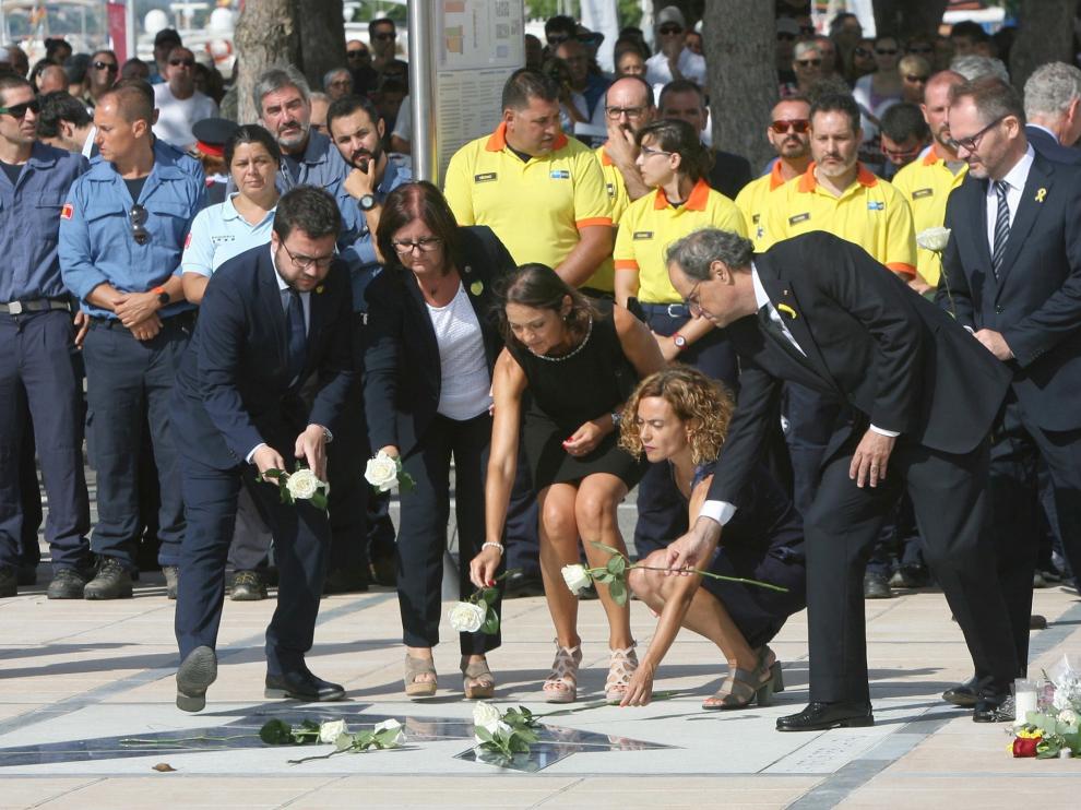 Encontronazo entre Torra y Albiol en el homenaje en Cambrils
