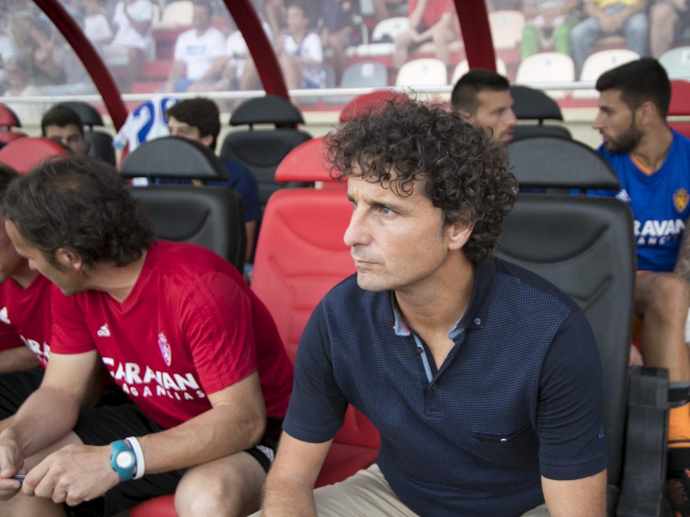 Imanol Idiakez, entrenador del Real Zaragoza, ayer en Reus.