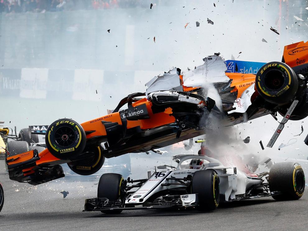 Fernando Alonso se queda fuera del GP de Bélgica por un choque con Hülkenberg