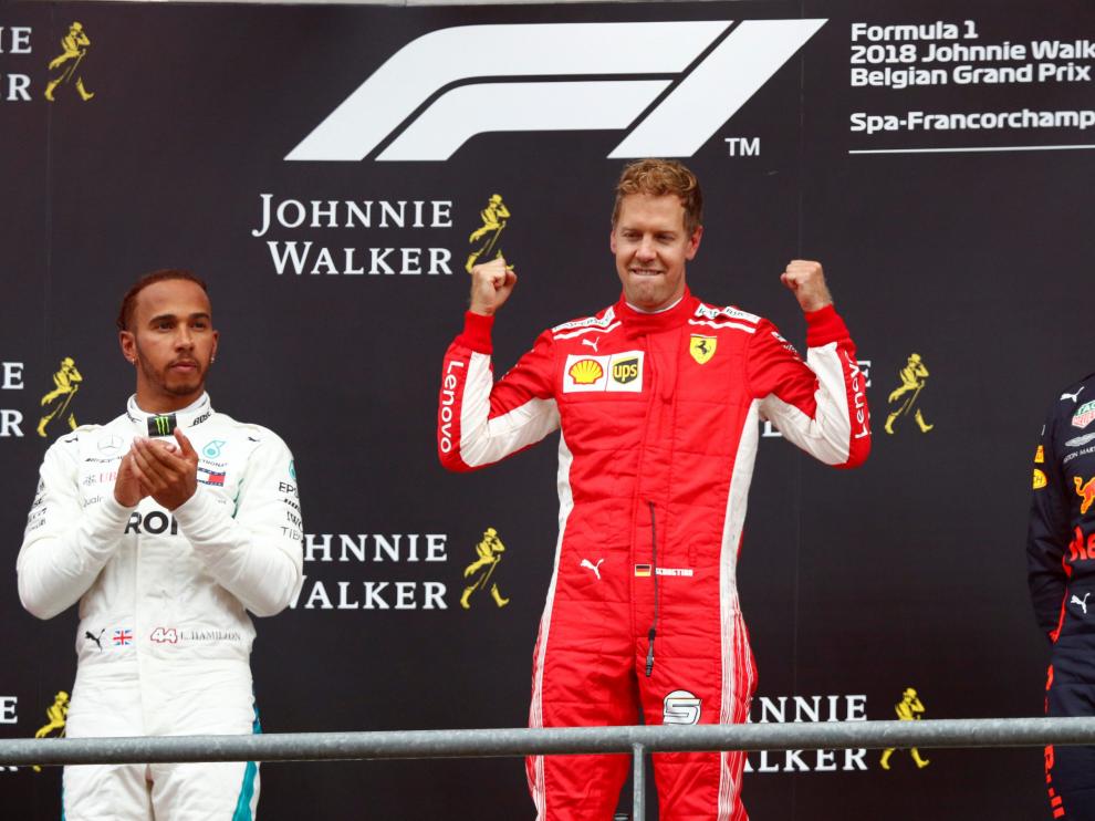 Vettel gana en Bélgica y recorta siete puntos a Hamilton
