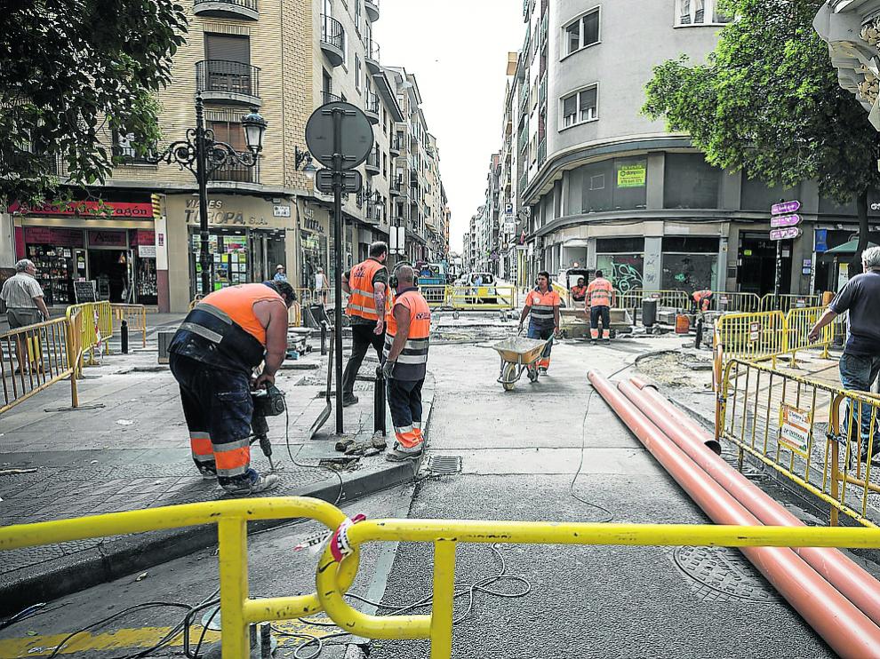 Trabajos en las calzadas de Don Jaime I.