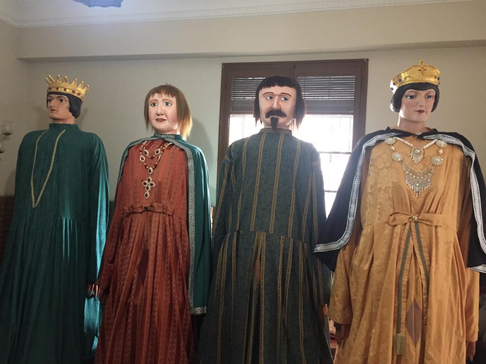 Los cuatro gigantes de Barbastro recién restaurados.
