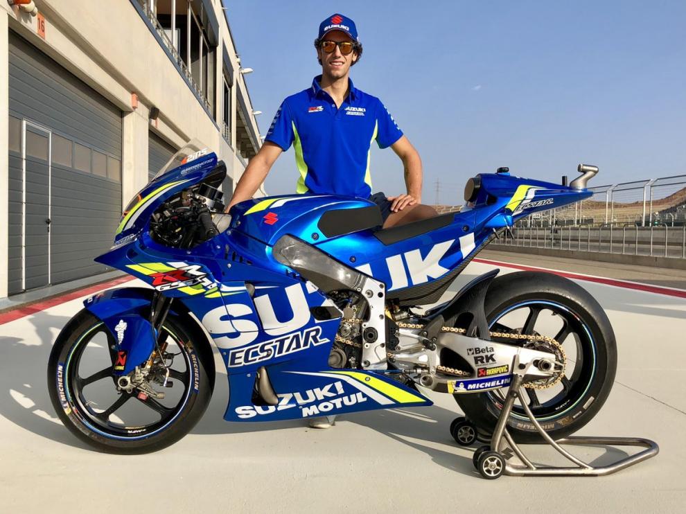 Álex Rins, en el circuito de Motorland en Alcañiz