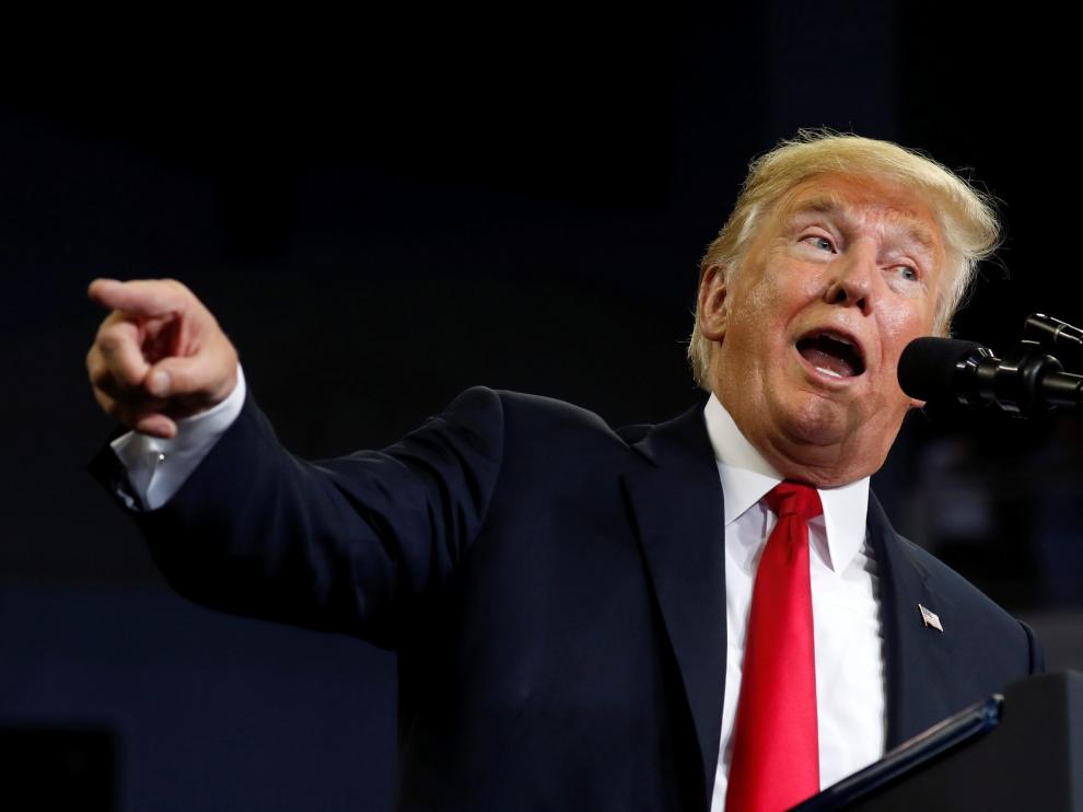 Imagen de archivo del presidente estadounidense Donald Trump, durante un mitin en Evansville.