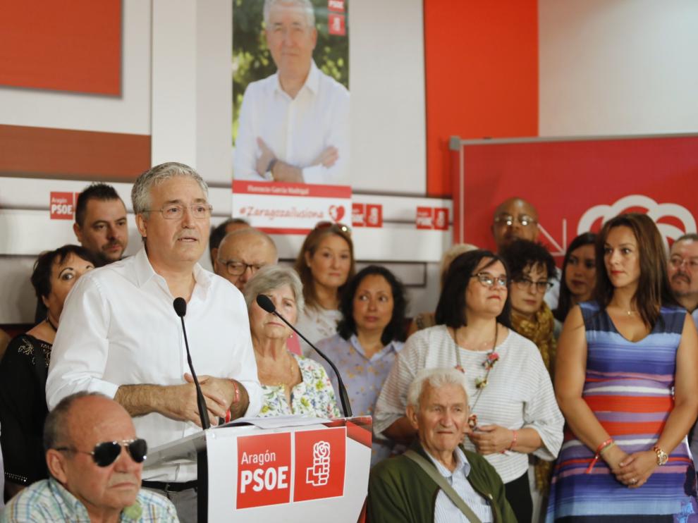 Florencio García Madrigal, en un acto de la campaña de primarias.