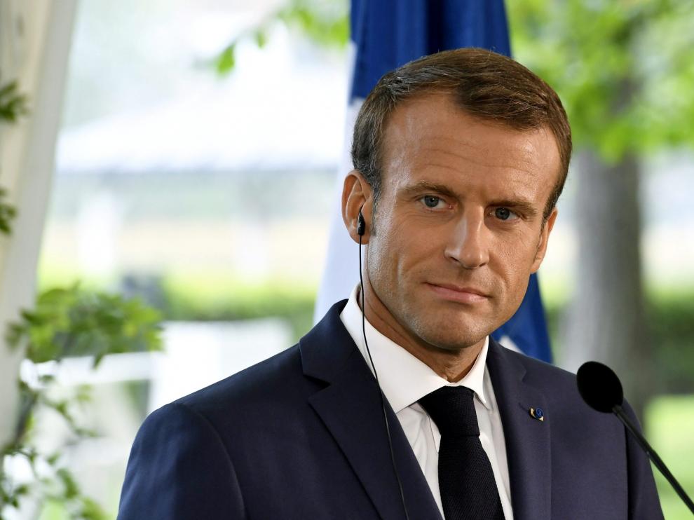 Emmanuel Macron, presidente francés, junto al que se participa en este proyecto.