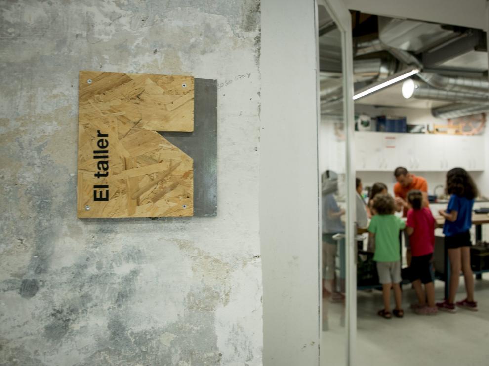 Taller de palés para niños realizado este julio en Harinera ZGZ.