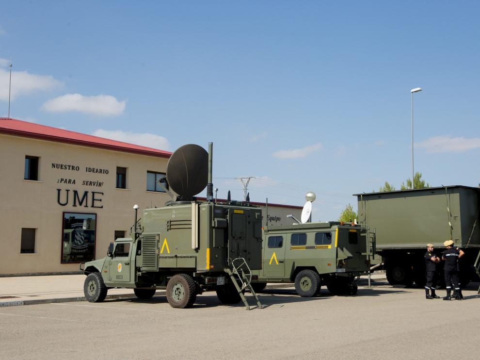 Imagen de archivo de las instalaciones de la UME en la Base Aérea de Zaragoza.