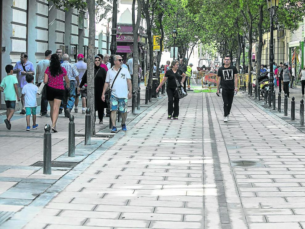 El tramo de Don Jaime I entre la calle Mayor y la de Santiago fue abierto este viernes para los peatones.