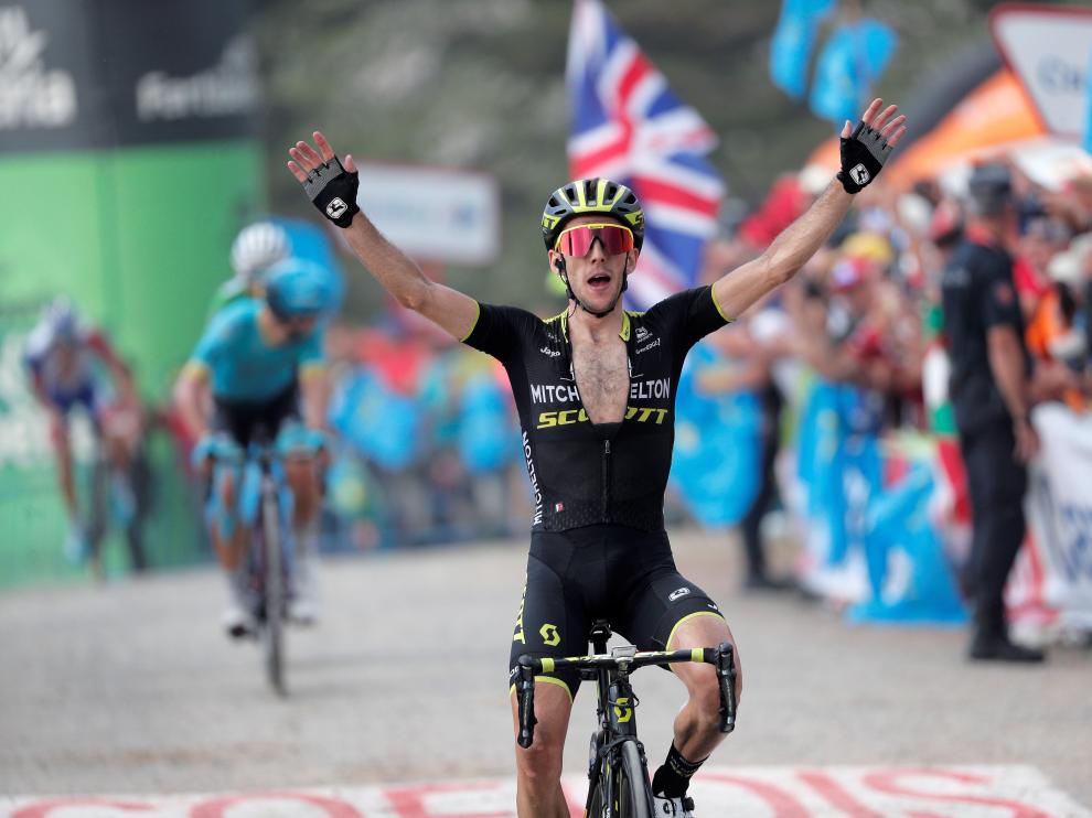 El británico Simon Yates (Mitchelton), ganador de la decimoquinta etapa de la Vuelta Ciclista a España.