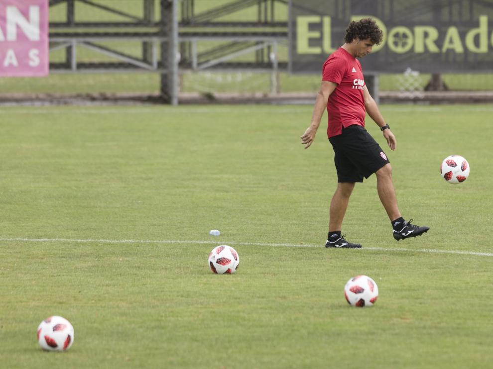 Imanol Idiakez, entrenador del Real Zaragoza, en la Ciudad Deportiva.