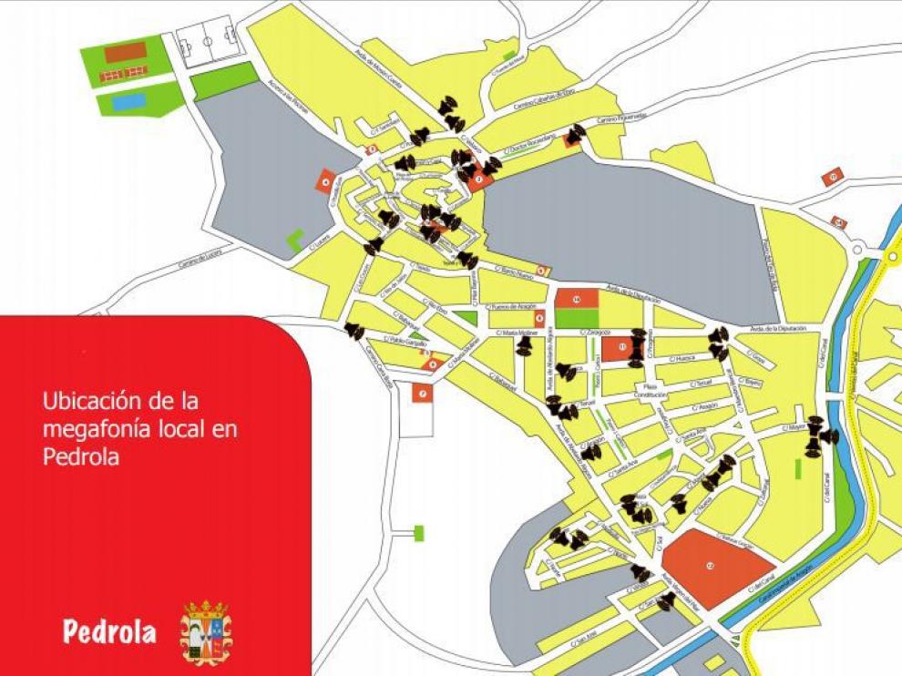 Mapa de megafonía de Pedrola.