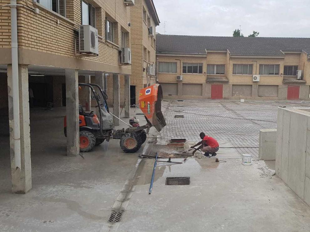 Obras en el IES Picarral un día antes de empezar el curso.