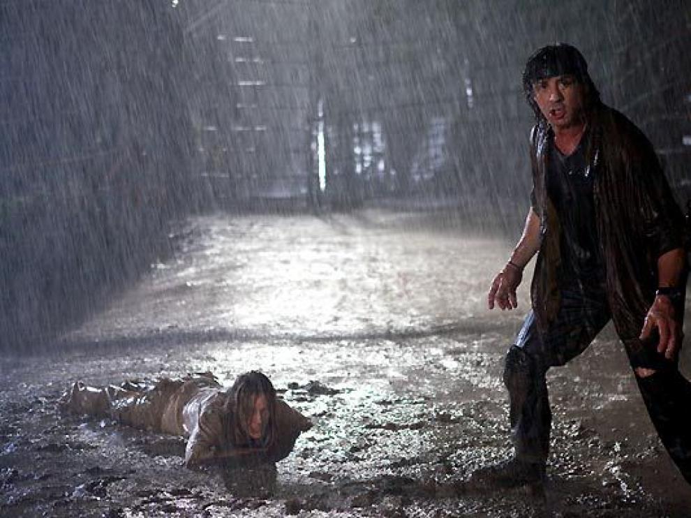 Stallone, en una de las escenas de la última entrega de Rambo.