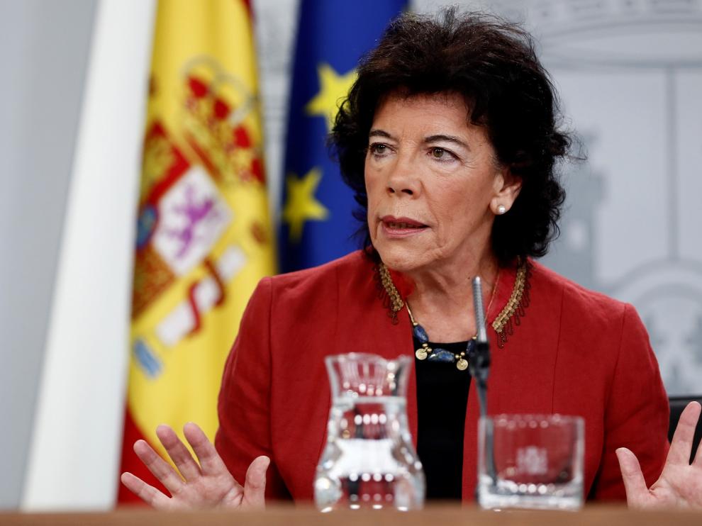La ministra portavoz del Gobierno, Isabel Celaá