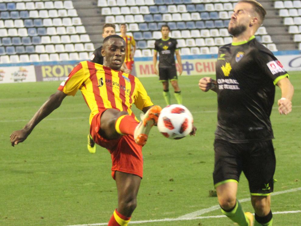Imagen del partido disputado esta temporada entre el Lleida y Teruel de la Copa del Rey