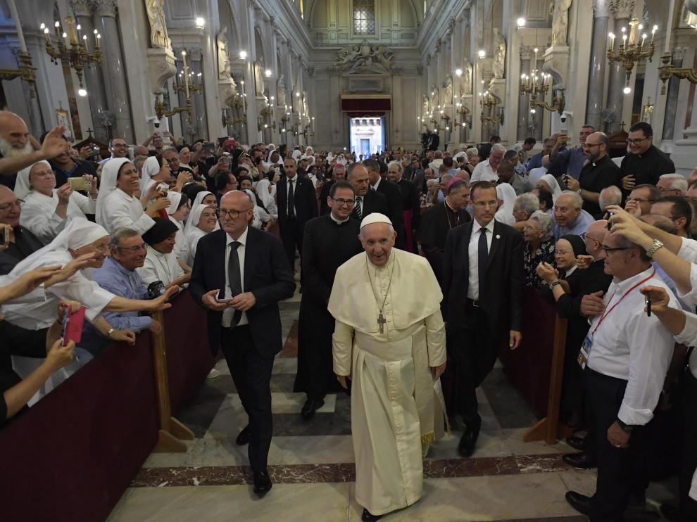 El papa Francisco durante una visita a Palermo.