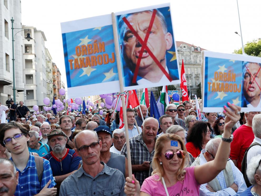 Protesta en las calles de Budapest