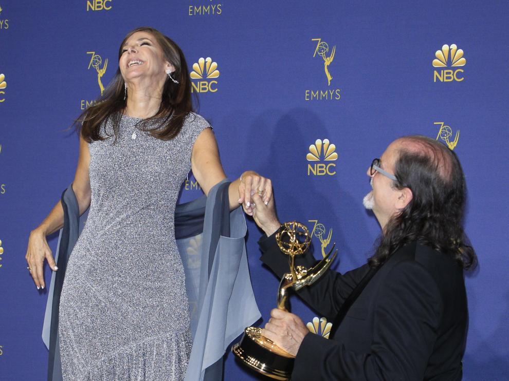La pareja durante el 'sí quiero'.