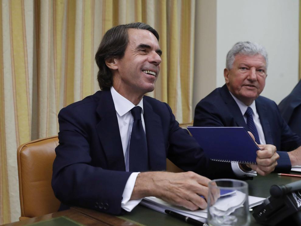 José María Aznar comparece ante la comisión del Congreso de los Diputados que investiga la supuesta financiación ilegal del partido.